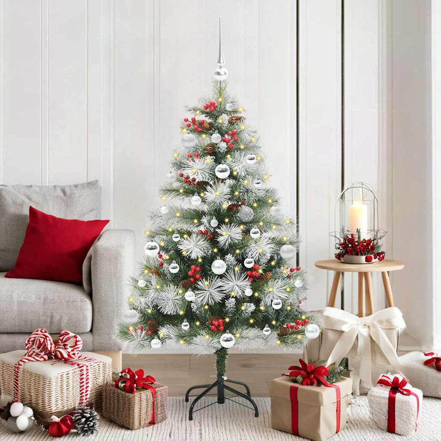 Kunstkerstboom Groen En Wit Pvc En Metaal En Plastic 150 cm