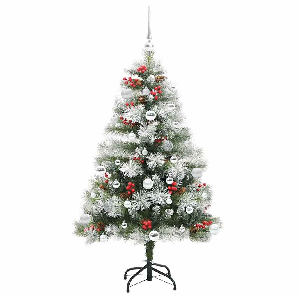 Kunstkerstboom Groen En Wit Pvc En Metaal En Plastic 150 cm