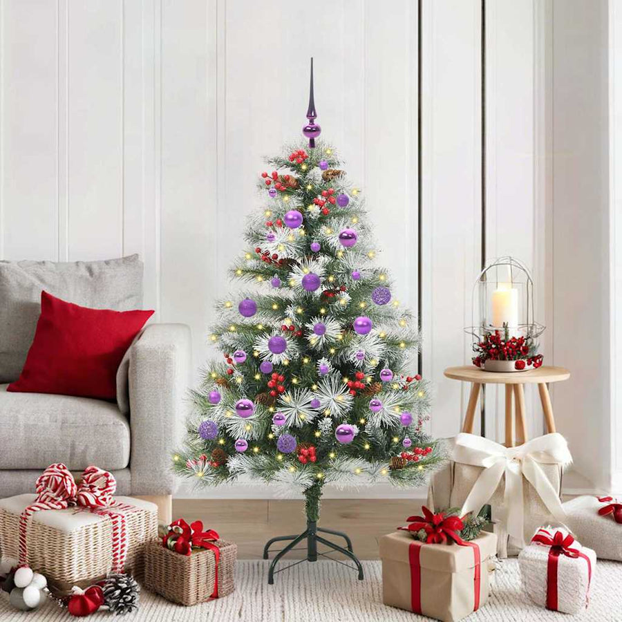Kunstkerstboom Groen En Wit Pvc En Metaal En Plastic 150 cm
