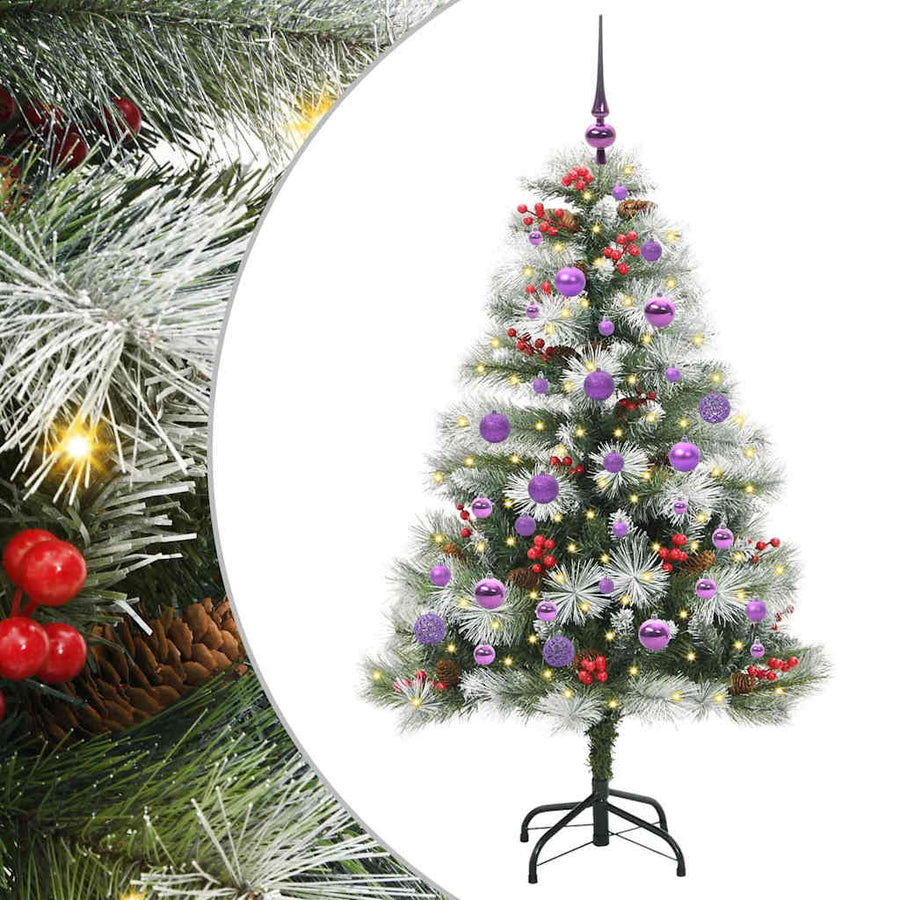 Kunstkerstboom Groen En Wit Pvc En Metaal En Plastic 150 cm