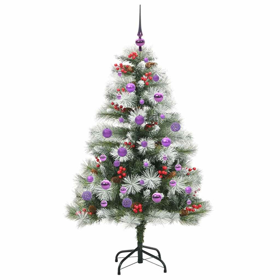 Kunstkerstboom Groen En Wit Pvc En Metaal En Plastic 150 cm