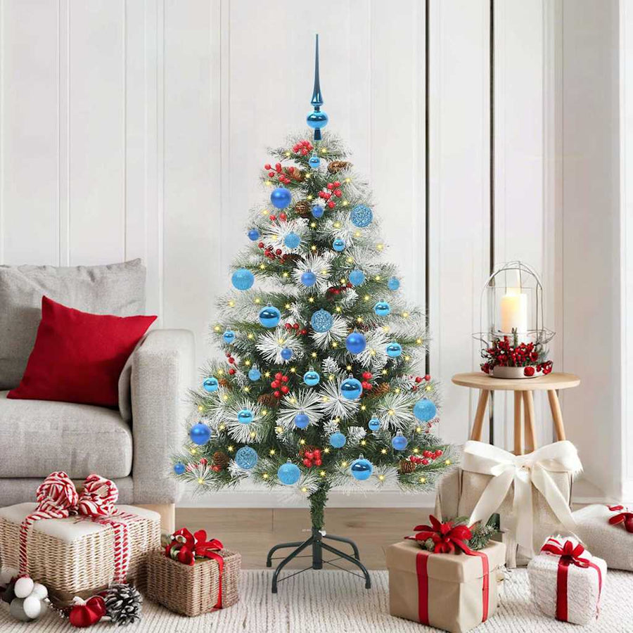 Kunstkerstboom Groen En Wit Pvc En Metaal En Plastic 150 cm