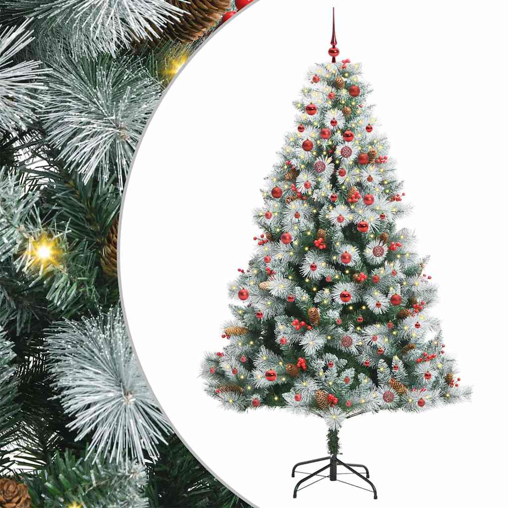 Kunstkerstboom Groen En Wit Pvc En Metaal En Plastic 210 cm