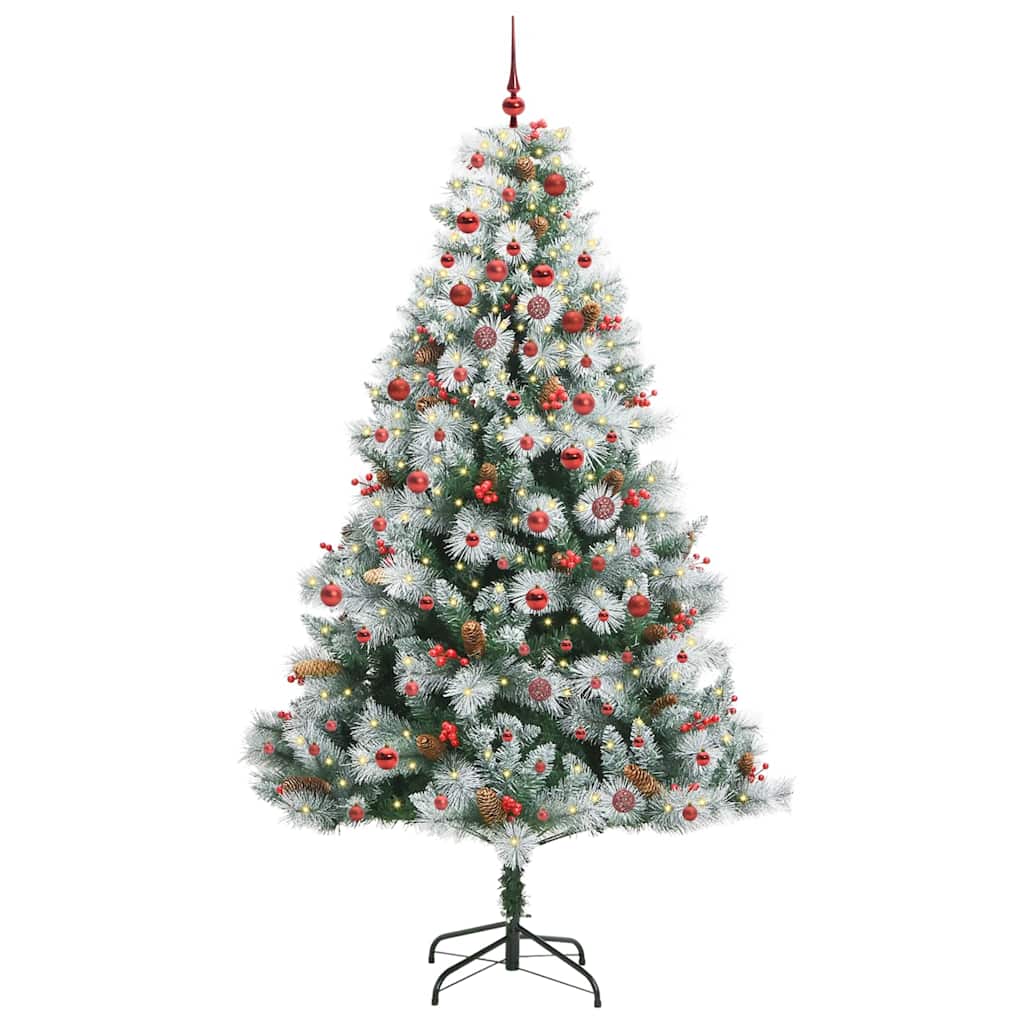 Kunstkerstboom Groen En Wit Pvc En Metaal En Plastic 210 cm