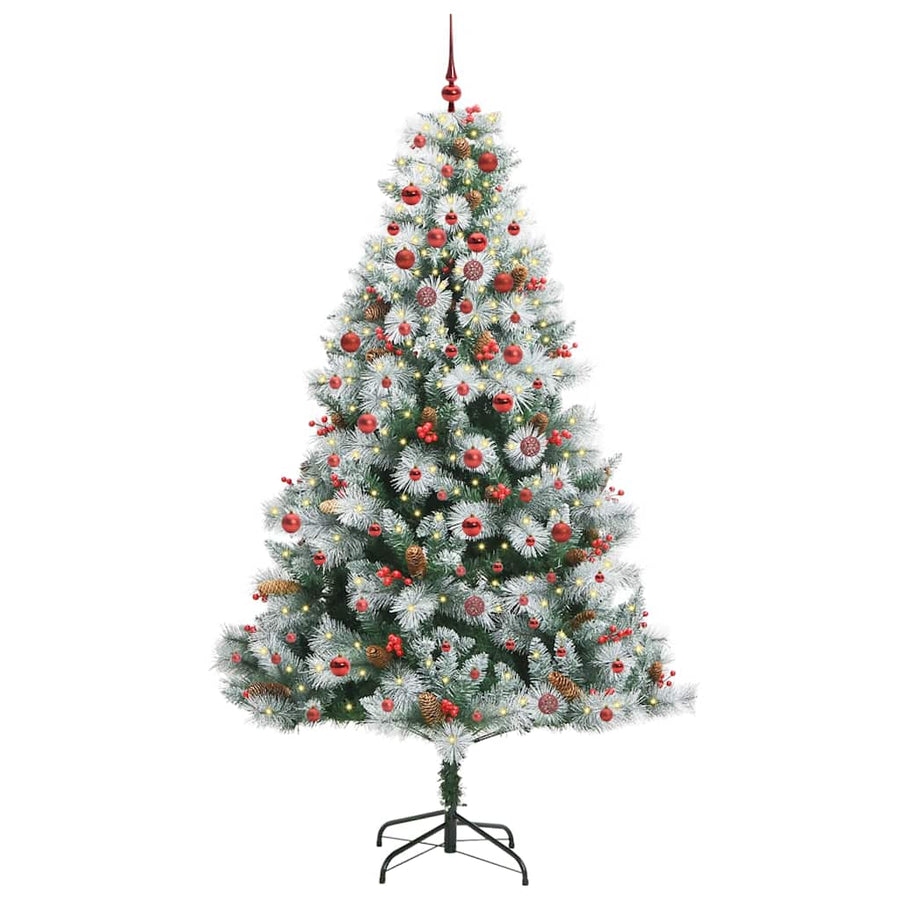 Kunstkerstboom Groen En Wit Pvc En Metaal En Plastic 210 cm