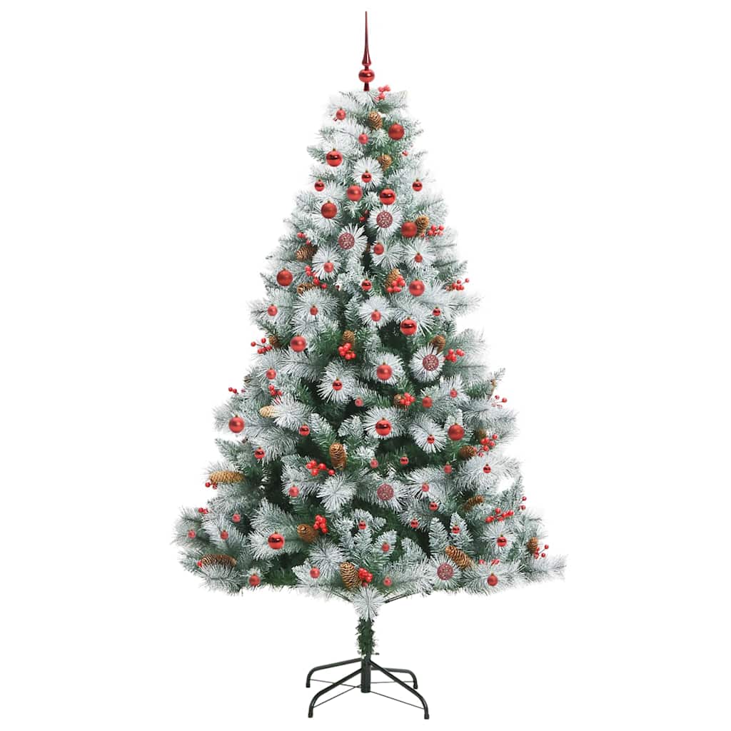 Kunstkerstboom Groen En Wit Pvc En Metaal En Plastic 210 cm