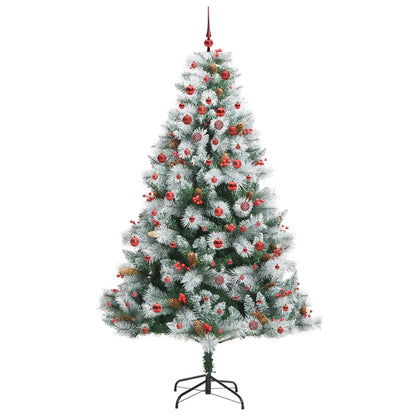 Kunstkerstboom Groen En Wit Pvc En Metaal En Plastic 210 cm