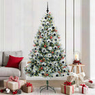 Kunstkerstboom 210 cm groen wit PVC metaal plastic