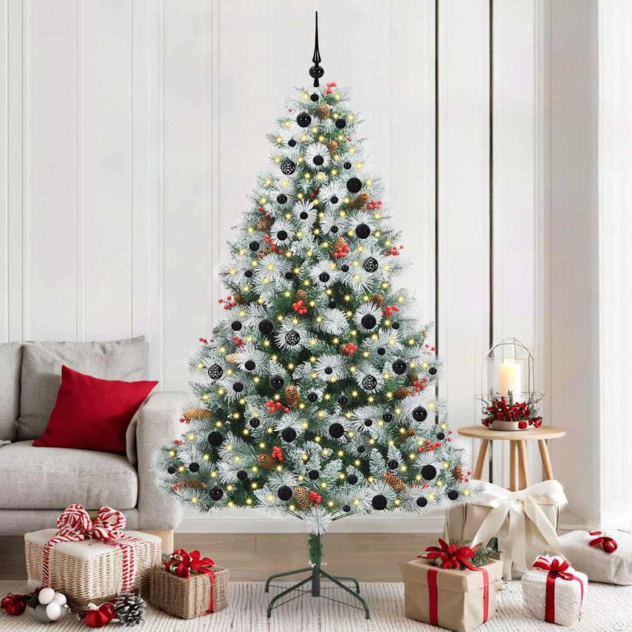 Kunstkerstboom Groen En Wit Pvc En Metaal En Plastic 210 cm