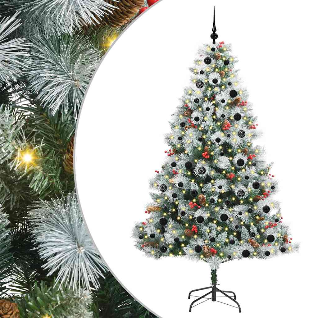 Kunstkerstboom Groen En Wit Pvc En Metaal En Plastic 210 cm