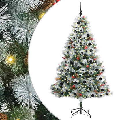 Kunstkerstboom Groen En Wit Pvc En Metaal En Plastic 210 cm