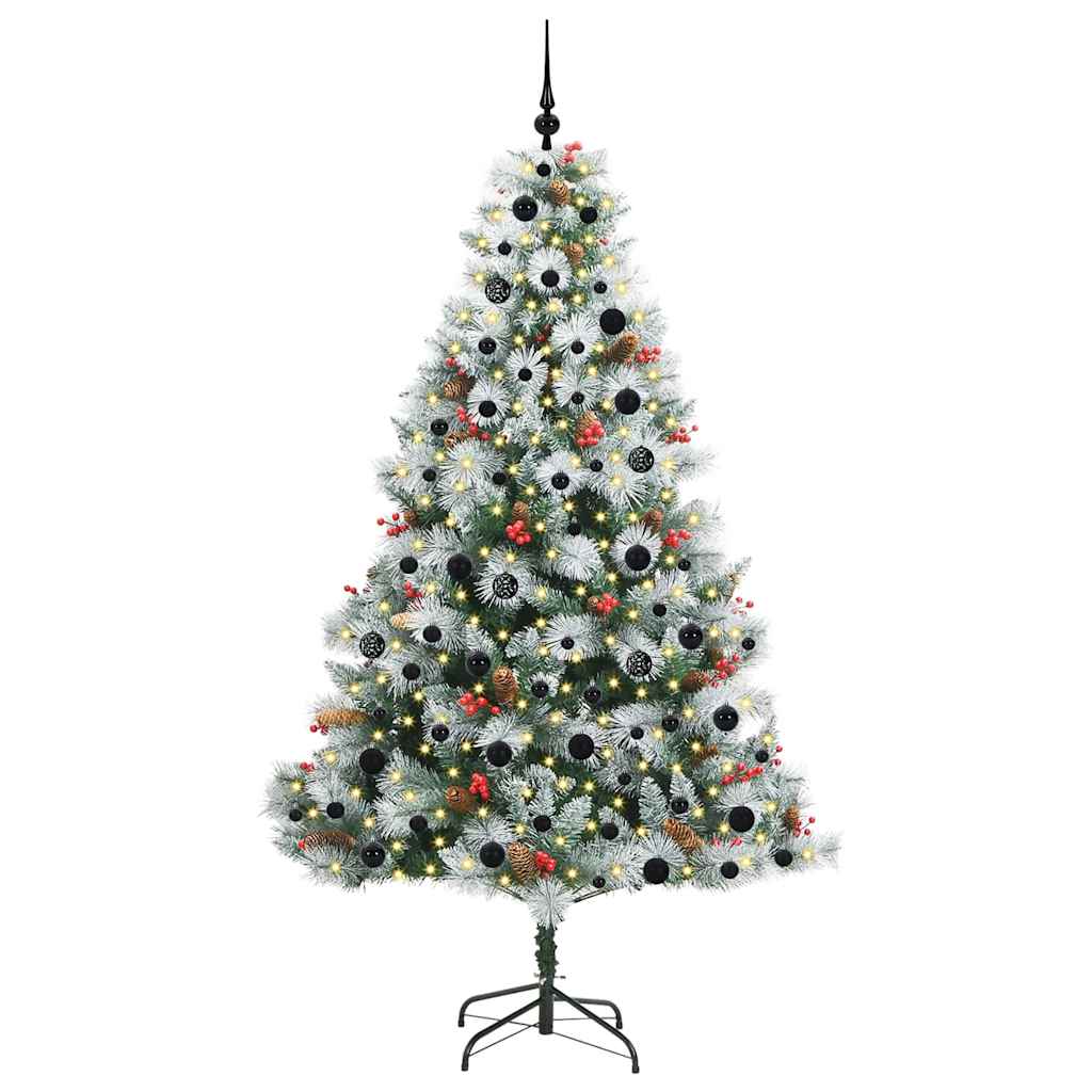 Kunstkerstboom Groen En Wit Pvc En Metaal En Plastic 210 cm