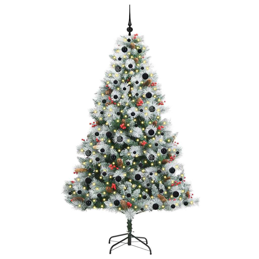 Kunstkerstboom Groen En Wit Pvc En Metaal En Plastic 210 cm