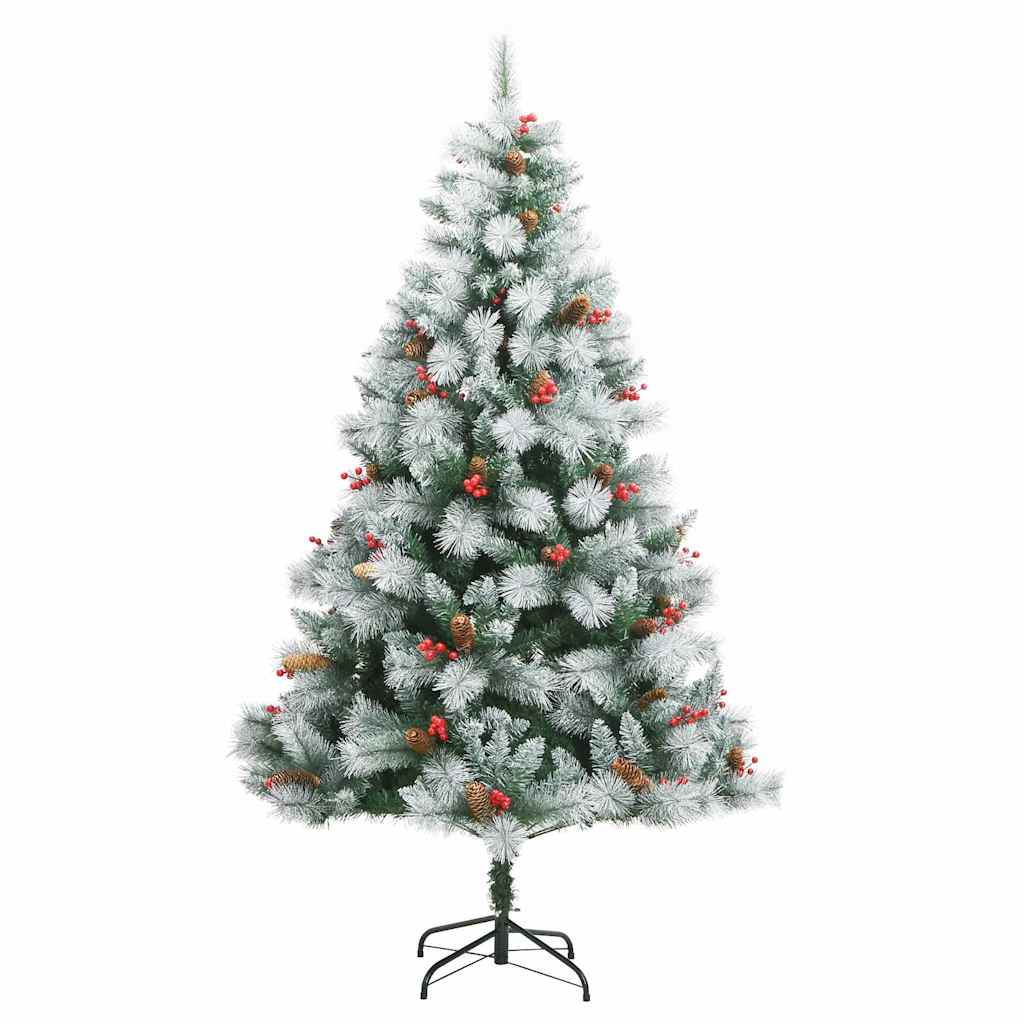 Kunstkerstboom Groen En Wit Pvc En Metaal En Plastic 210 cm