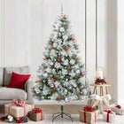 Kunstkerstboom 210 cm groen wit PVC metaal