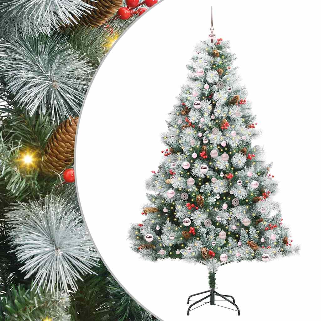 Kunstkerstboom Groen En Wit Pvc En Metaal En Plastic 210 cm