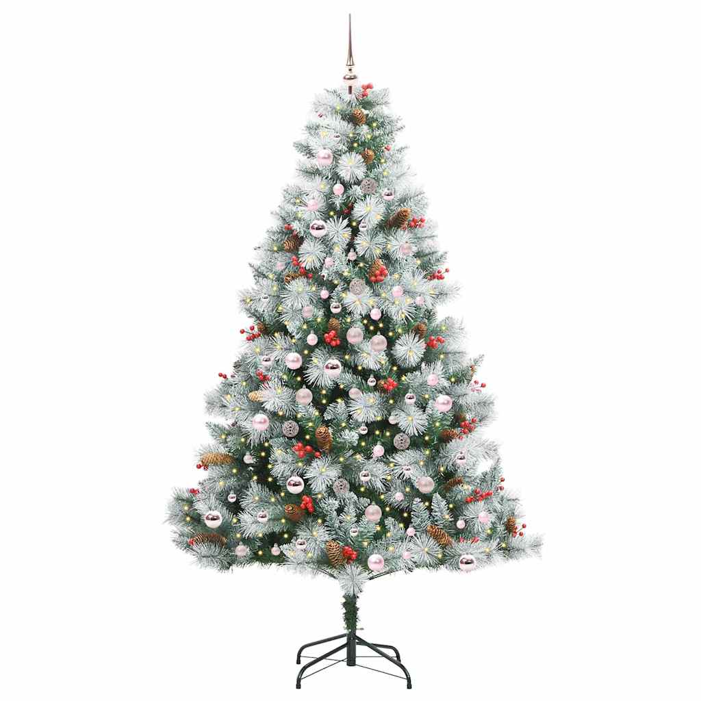 Kunstkerstboom Groen En Wit Pvc En Metaal En Plastic 210 cm