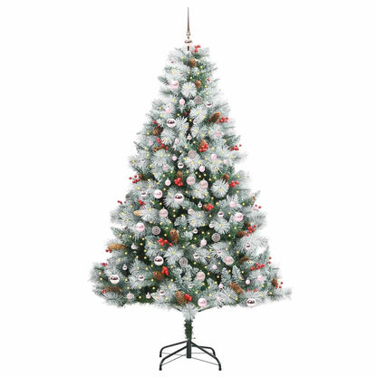 Kunstkerstboom Groen En Wit Pvc En Metaal En Plastic 210 cm