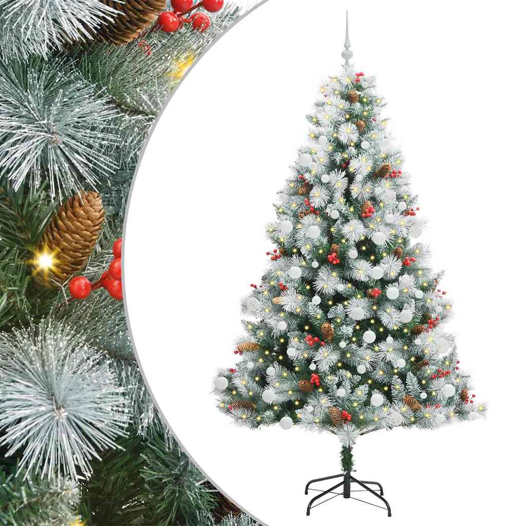 Kunstkerstboom Groen En Wit Pvc En Metaal En Plastic 210 cm
