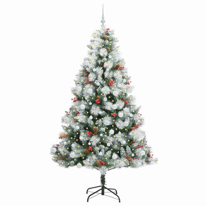 Kunstkerstboom Groen En Wit Pvc En Metaal En Plastic 210 cm