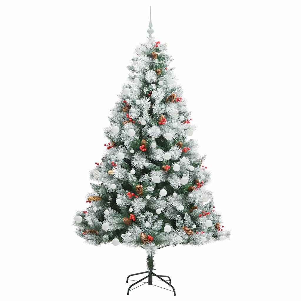Kunstkerstboom Groen En Wit Pvc En Metaal En Plastic 210 cm