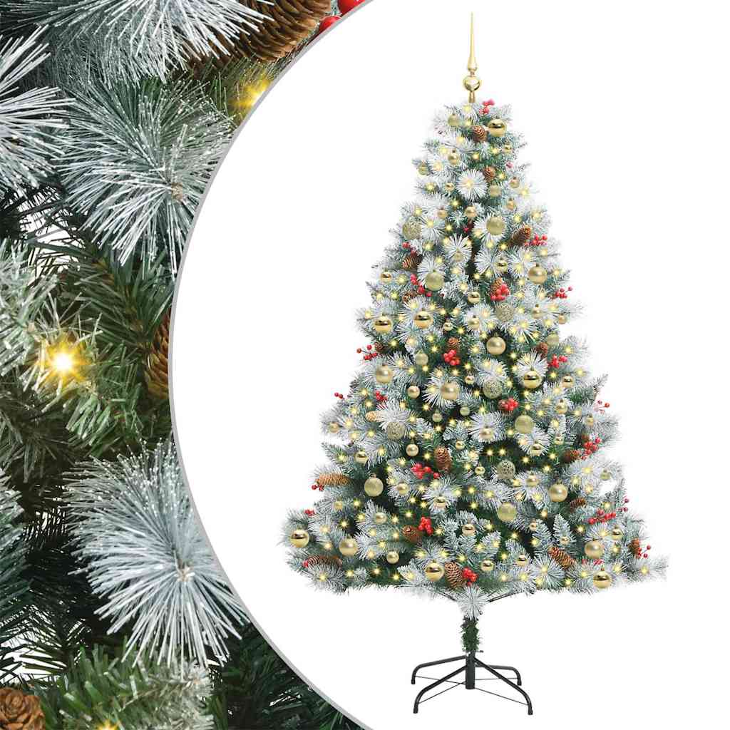 Kunstkerstboom Groen En Wit Pvc En Metaal En Plastic 210 cm