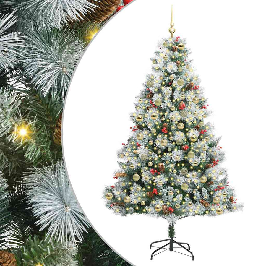Kunstkerstboom Groen En Wit Pvc En Metaal En Plastic 210 cm