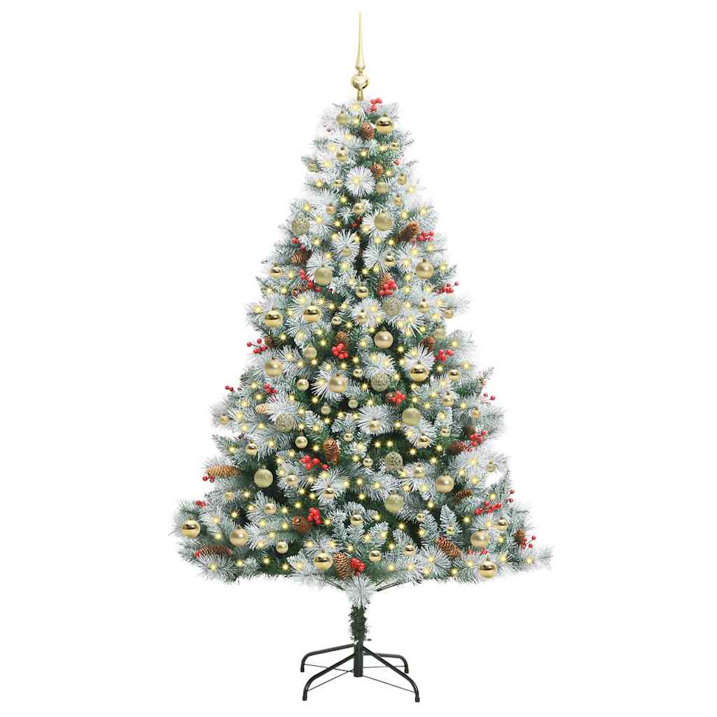 Kunstkerstboom Groen En Wit Pvc En Metaal En Plastic 210 cm