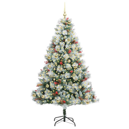Kunstkerstboom Groen En Wit Pvc En Metaal En Plastic 210 cm