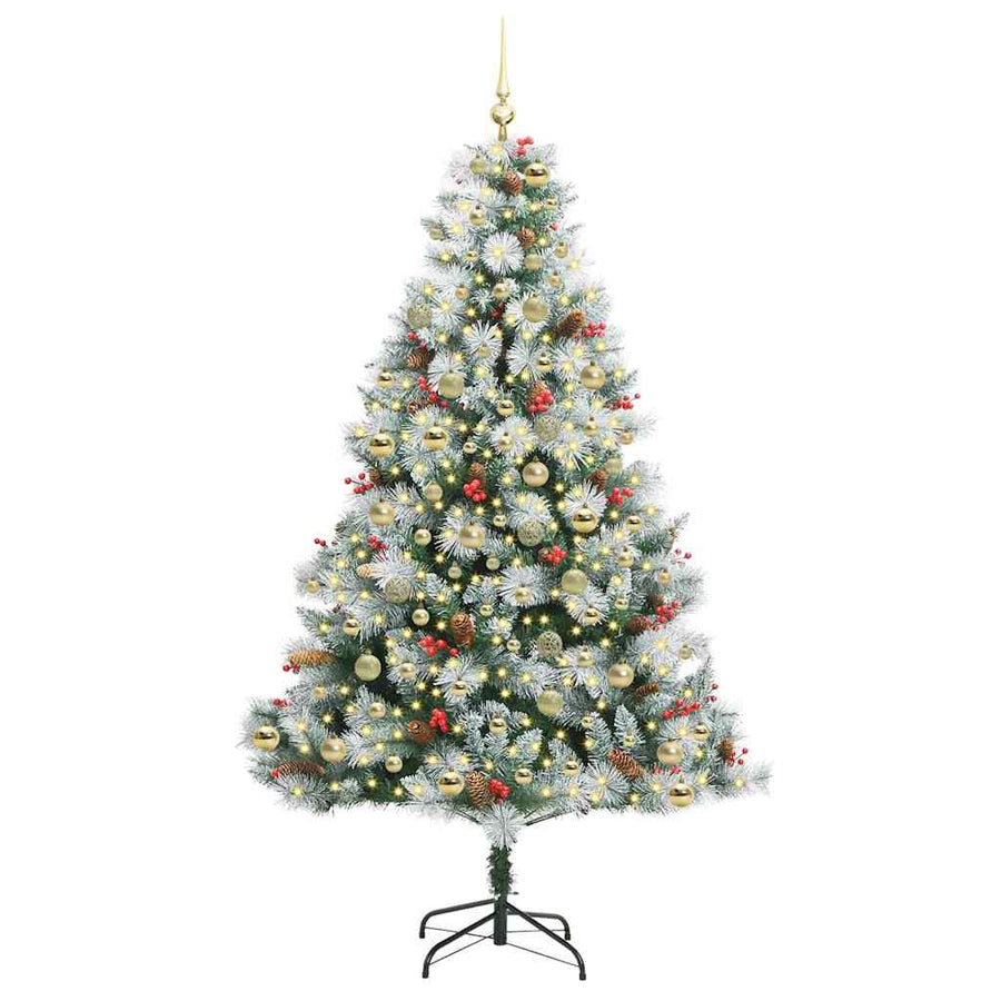 Kunstkerstboom Groen En Wit Pvc En Metaal En Plastic 210 cm