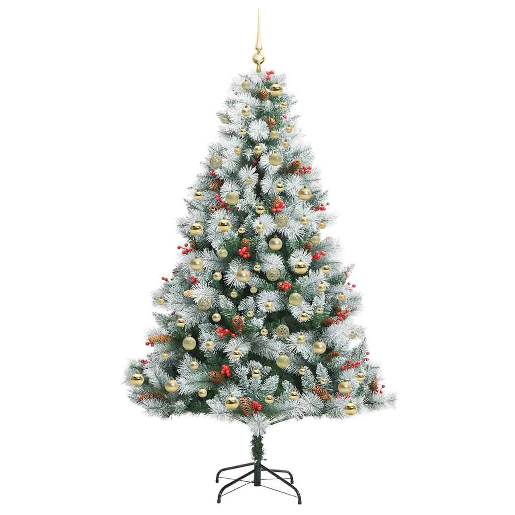 Kunstkerstboom Groen En Wit Pvc En Metaal En Plastic 210 cm