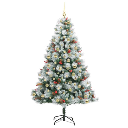 Kunstkerstboom Groen En Wit Pvc En Metaal En Plastic 210 cm