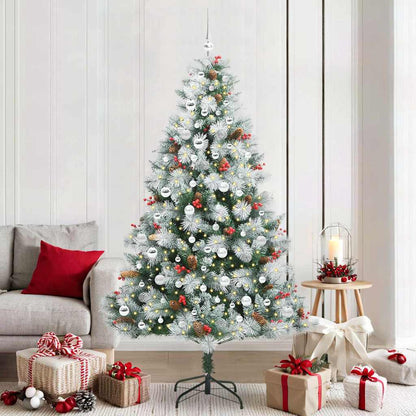 Kunstkerstboom Groen En Wit Pvc En Metaal En Plastic 210 cm