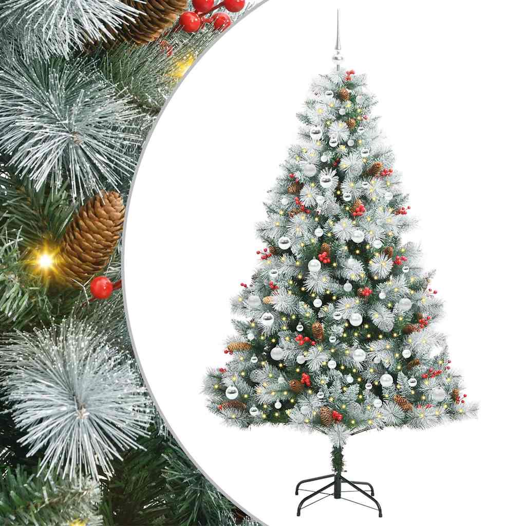 Kunstkerstboom Groen En Wit Pvc En Metaal En Plastic 210 cm