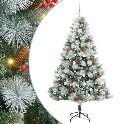 Kunstkerstboom Groen En Wit Pvc En Metaal En Plastic 210 cm