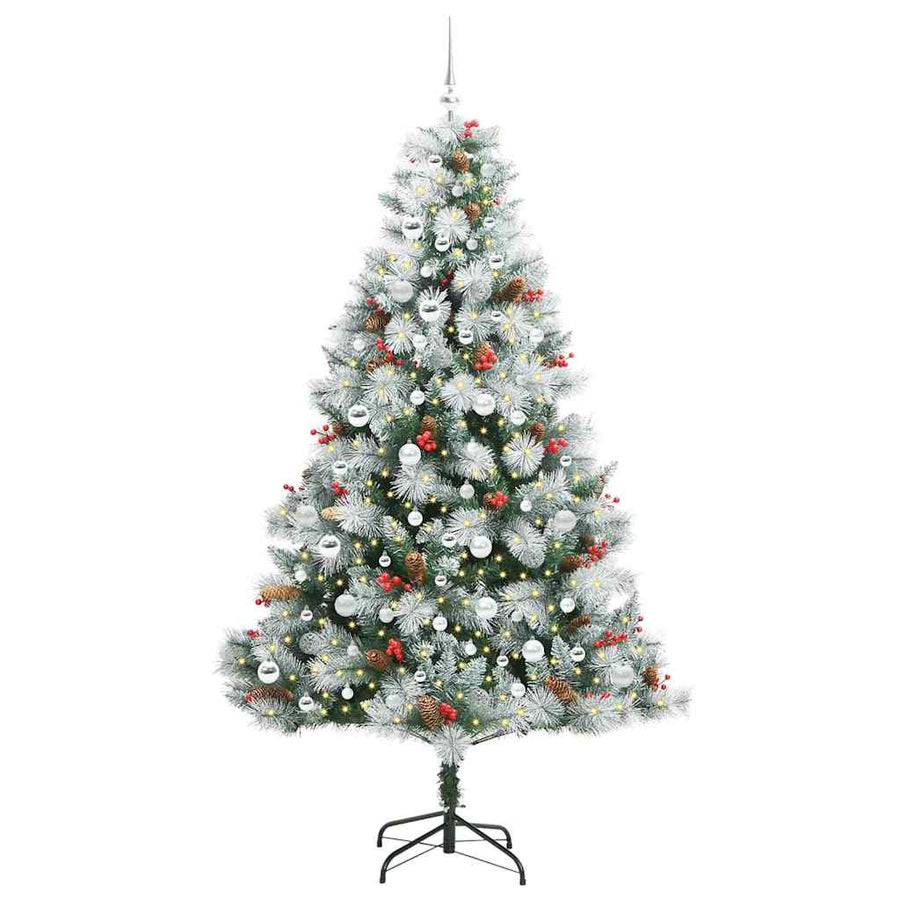 Kunstkerstboom Groen En Wit Pvc En Metaal En Plastic 210 cm