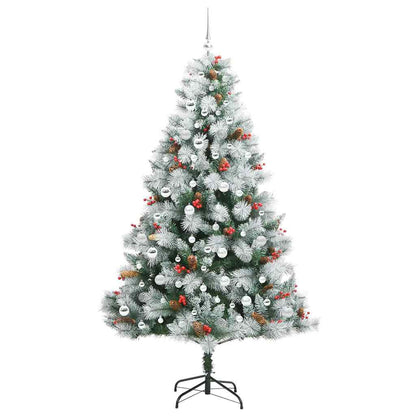 Kunstkerstboom Groen En Wit Pvc En Metaal En Plastic 210 cm