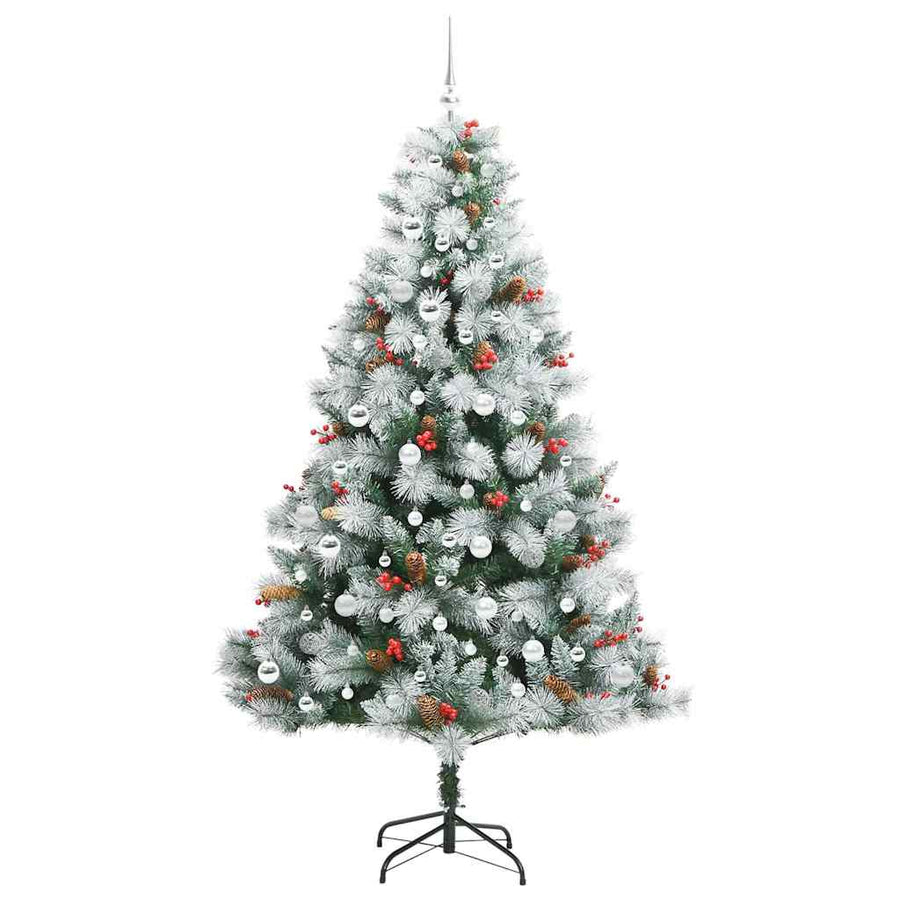 Kunstkerstboom Groen En Wit Pvc En Metaal En Plastic 210 cm