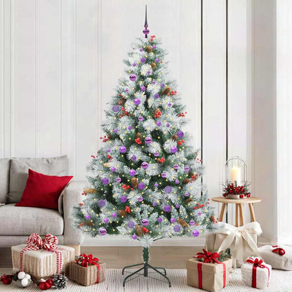 Kunstkerstboom Groen En Wit Pvc En Metaal En Plastic 210 cm