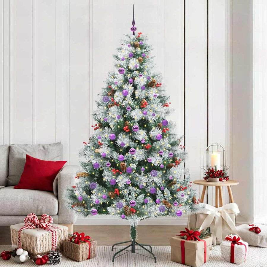 Kunstkerstboom Groen En Wit Pvc En Metaal En Plastic 210 cm