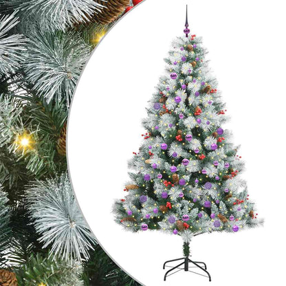 Kunstkerstboom Groen En Wit Pvc En Metaal En Plastic 210 cm