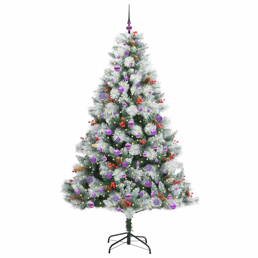 Kunstkerstboom Groen En Wit Pvc En Metaal En Plastic 210 cm