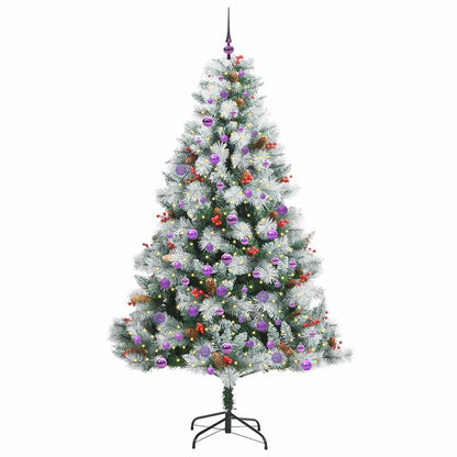 Kunstkerstboom Groen En Wit Pvc En Metaal En Plastic 210 cm