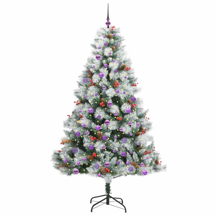 Kunstkerstboom Groen En Wit Pvc En Metaal En Plastic 210 cm