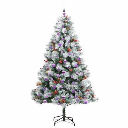 Kunstkerstboom Groen En Wit Pvc En Metaal En Plastic 210 cm