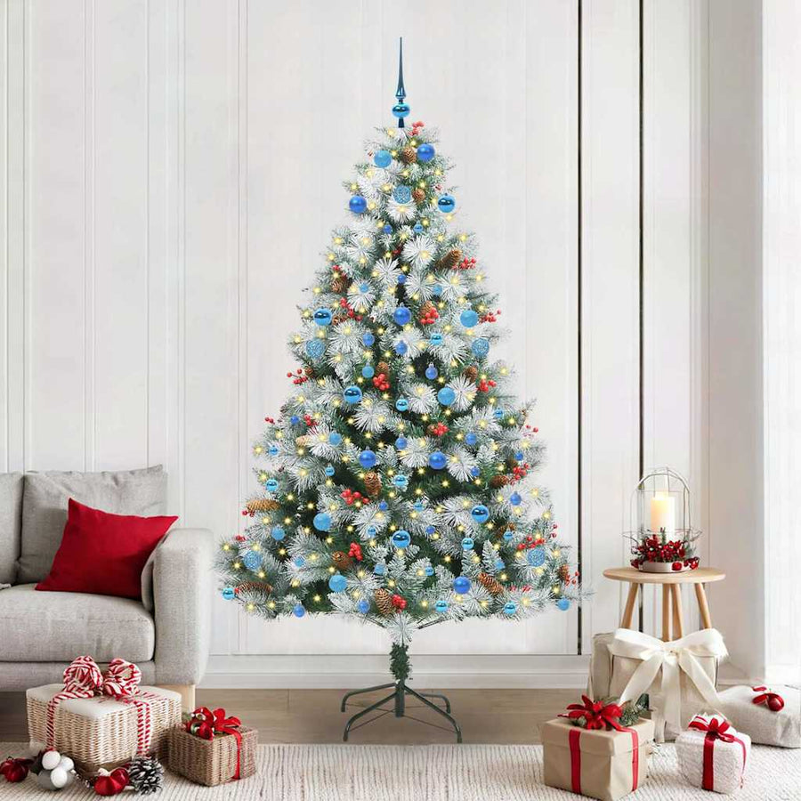 Kunstkerstboom Groen En Wit Pvc En Metaal En Plastic 210 cm