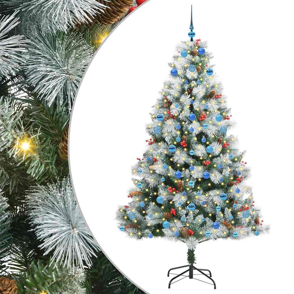 Kunstkerstboom Groen En Wit Pvc En Metaal En Plastic 210 cm