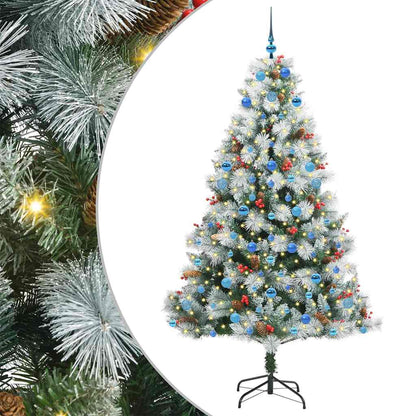 Kunstkerstboom Groen En Wit Pvc En Metaal En Plastic 210 cm