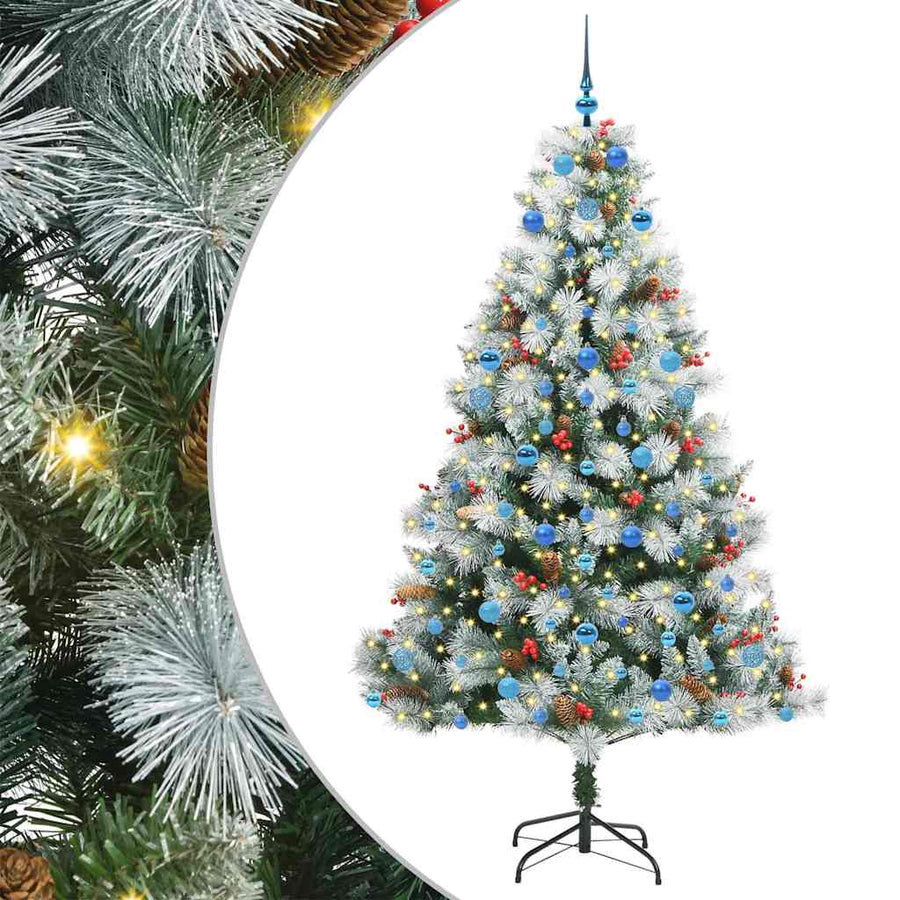 Kunstkerstboom Groen En Wit Pvc En Metaal En Plastic 210 cm