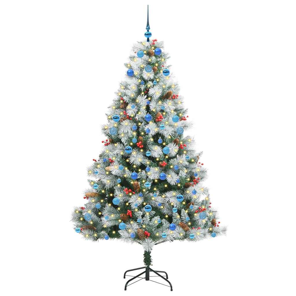 Kunstkerstboom Groen En Wit Pvc En Metaal En Plastic 210 cm